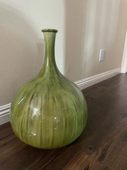 Large Green Glazed Ceramic Vase