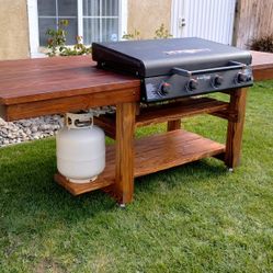 Custom Build Outdoor Wooden Griddle/Bbq Station And Table.