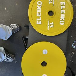 Pair Of 15kg Eleiko Competition Calibrated Plates
