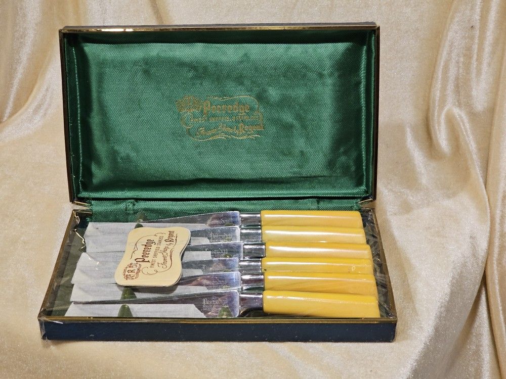 Vintage Regent Peeredge Knife Set Of 6, Sheffield Stainless