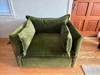Anthropologie Denver Chair and a half - Jade Velvet