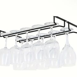 2pcs Iron Wine Glass Holder - Space-Saving Under Cabinet Stemware Rack for Kitchen & Bar, 15.74" x 5.11" x 2.16