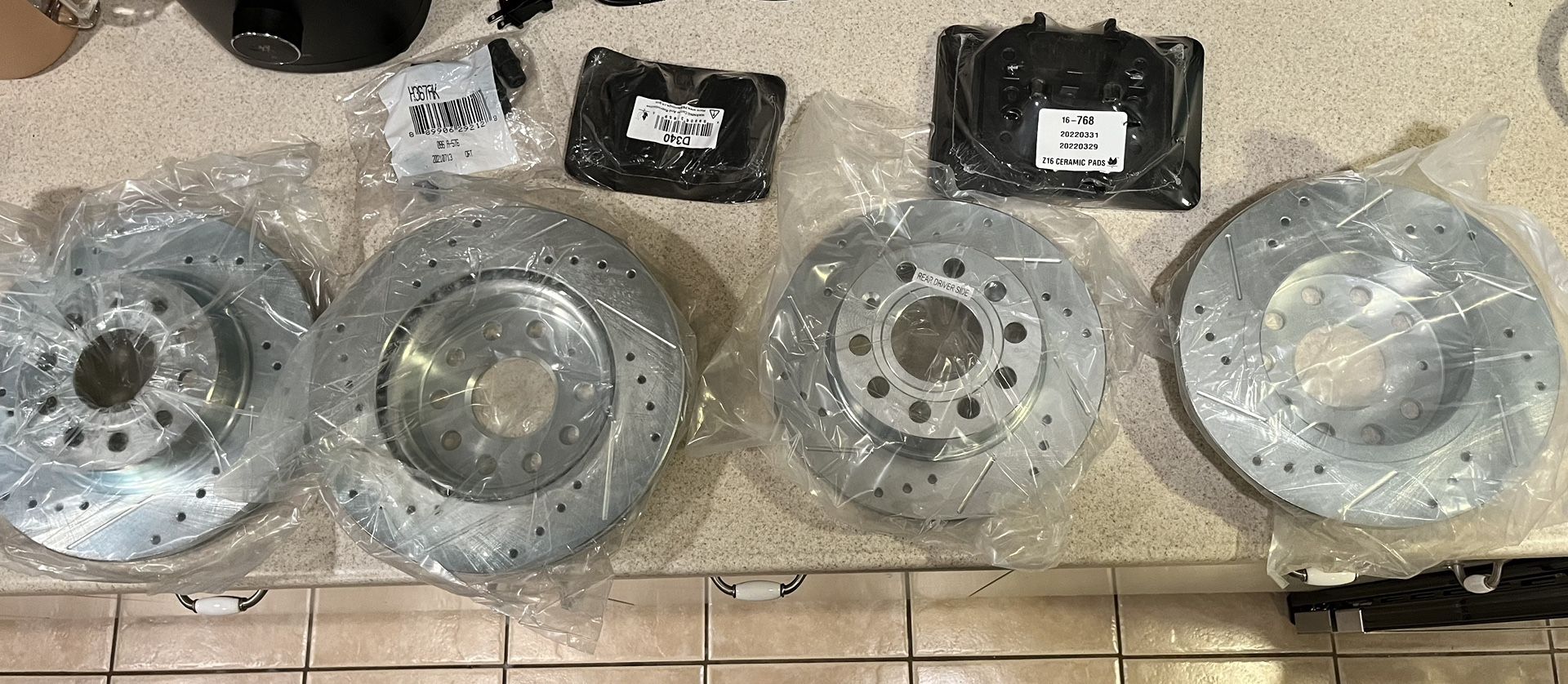 Power Stop Drilled and Slotted Rotors and Brake Pads