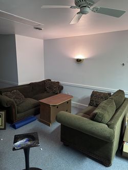 Brown Fabric Sofa and Loveseat Set