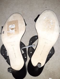 Manolo Blahnik Black Mesh Strappy Heels Size 38.5