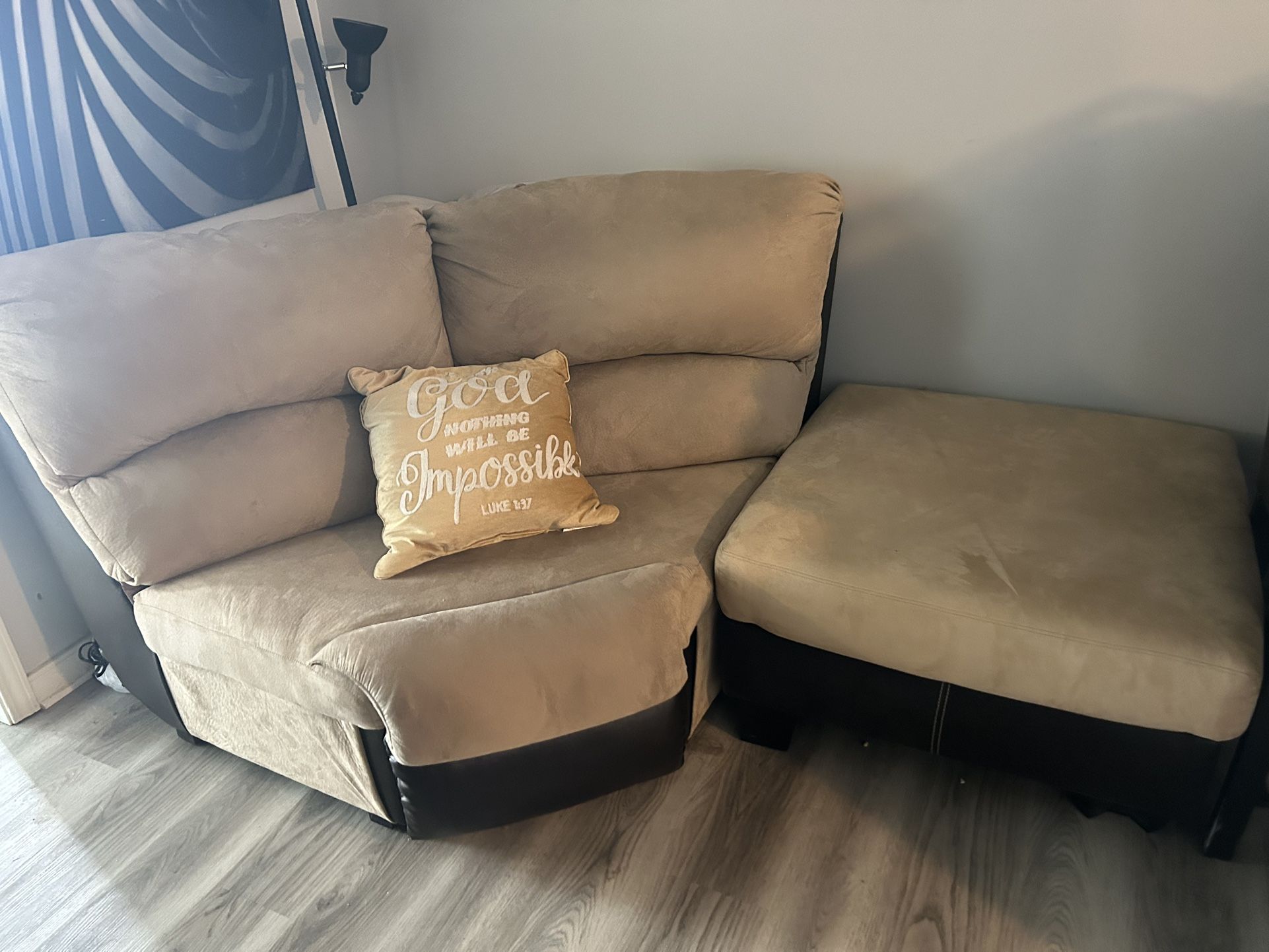 Comfy Corner Chair with Ottoman