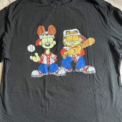 Black Garfield Graphic Tee | Size L