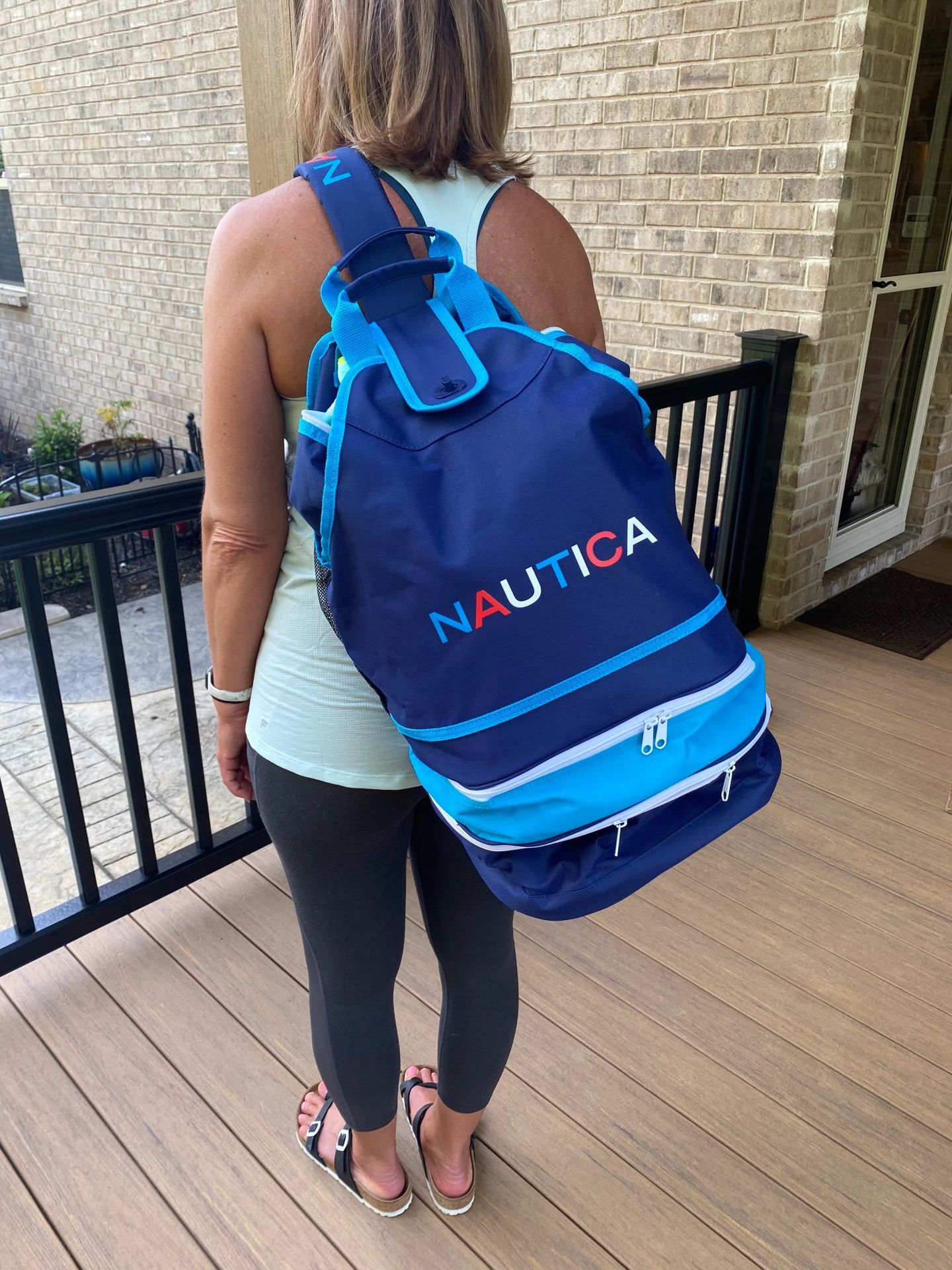 Nautica Collapsible Beach Cooler Tote Backpack