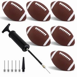 6-Pack Youth Size 6 Footballs with Pump & Inflation Kit