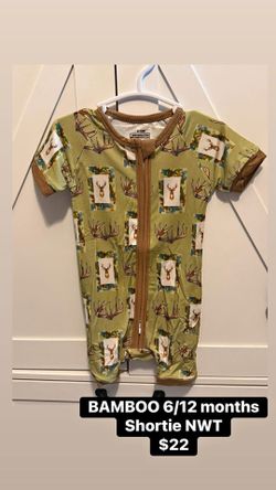 BAMBOO Shortie Green Hunting 6/12 months