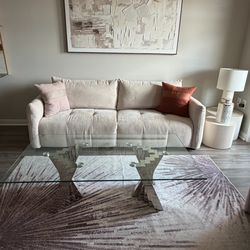 Linen Modern Beige Sofa