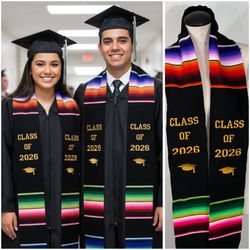 Class of 2026 Graduation Commencement Mexican Zarape Stole Estola