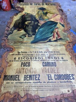 Cuadro Antiguo De Toros 43 Pulgadas X 24