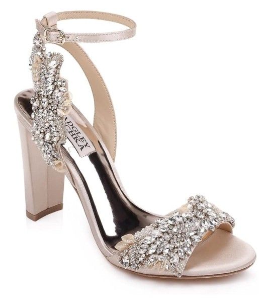 Badgley Mischka Libby Irvsat Crystal Embellished Evening Shoe Women's Sz 5.5