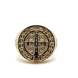 14kt Gold Round Ring With Cross 8.14grams Size 11 163188 3