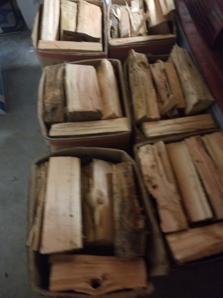 Boxes of dry-seasoned firewood (Ask about delivery)