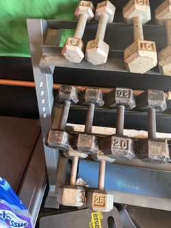 Hex Dumbbell Set with Rack