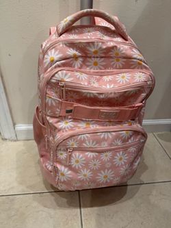 Roller Backpack for Girls, Roller Wheels Bookbag, Laptop Daisy Wheeled School Bag with Wheels