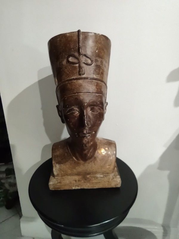 Egyptian Queen Nefertiti Porcelain/Bisque Bust;17 inches Tall; weight 6 lb