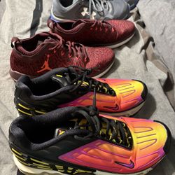 Mens Size 8.5 Nike Air Max, under Armour And Jordans Shoe Lot