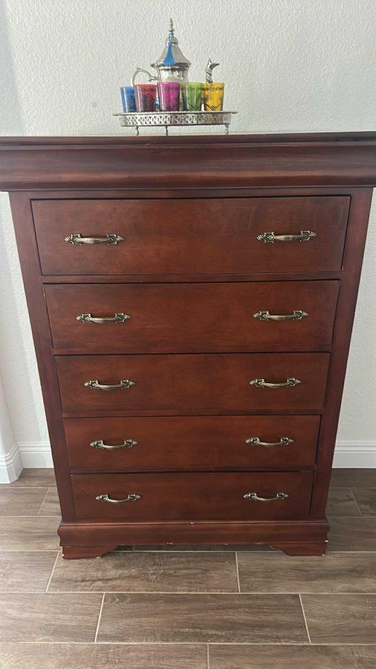 Tall Dresser, Nightstand, And Long Dresser