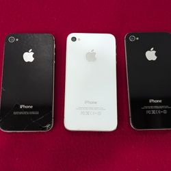 Apple iPhone 4 &4s for PARTS lot of 3 Crecked