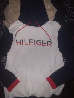 (Negotiable) Tommy Hilfiger Hoodie (medium) (Red, White, and a darker navy blue?)  (Wash & Dry inside out… jsyk)