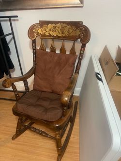 Solid Wood with painted gold flowers ! Absolutely beautiful !