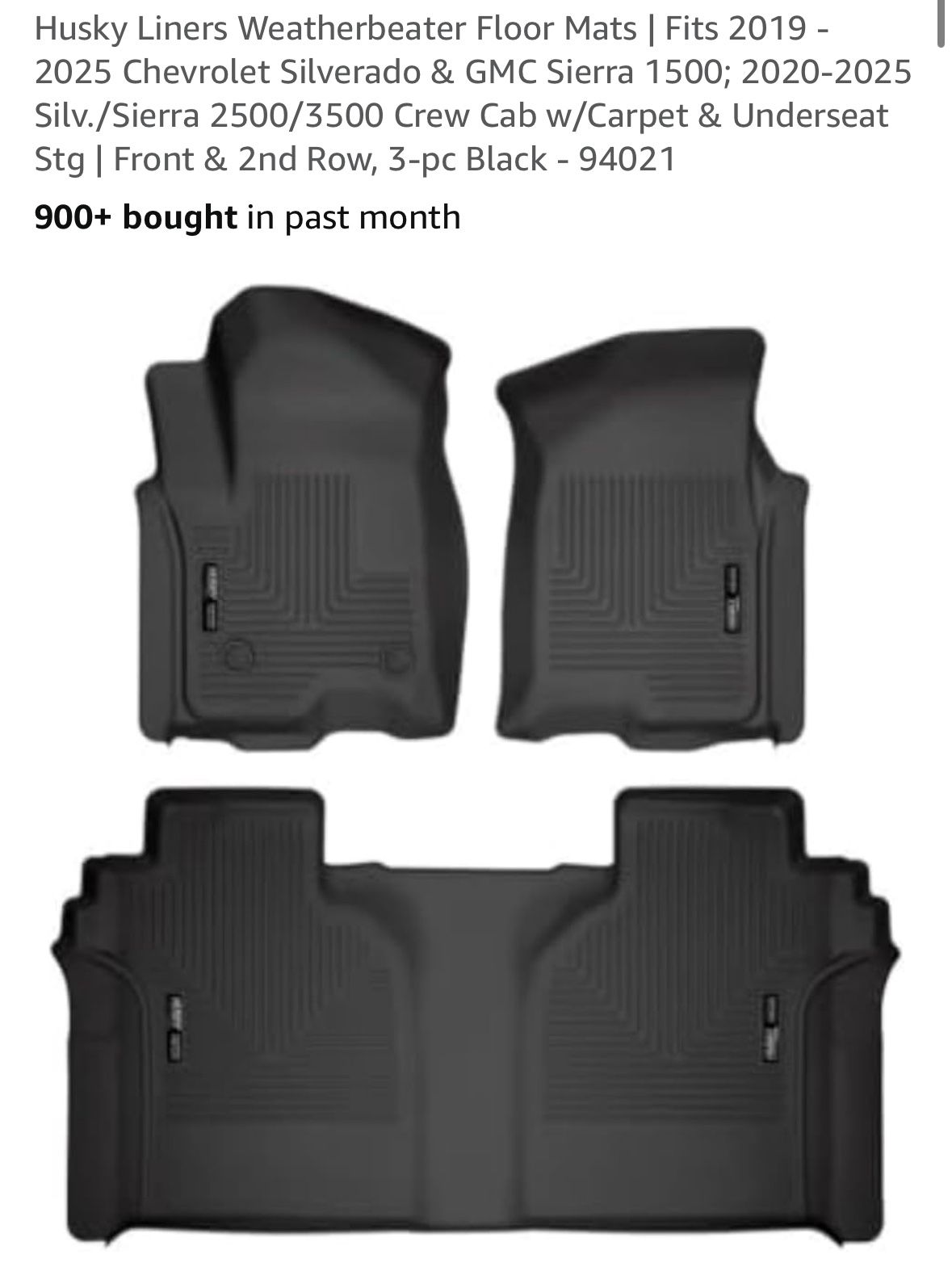 19+ Silverado Crew Cab- Heavy Duty Floor mats