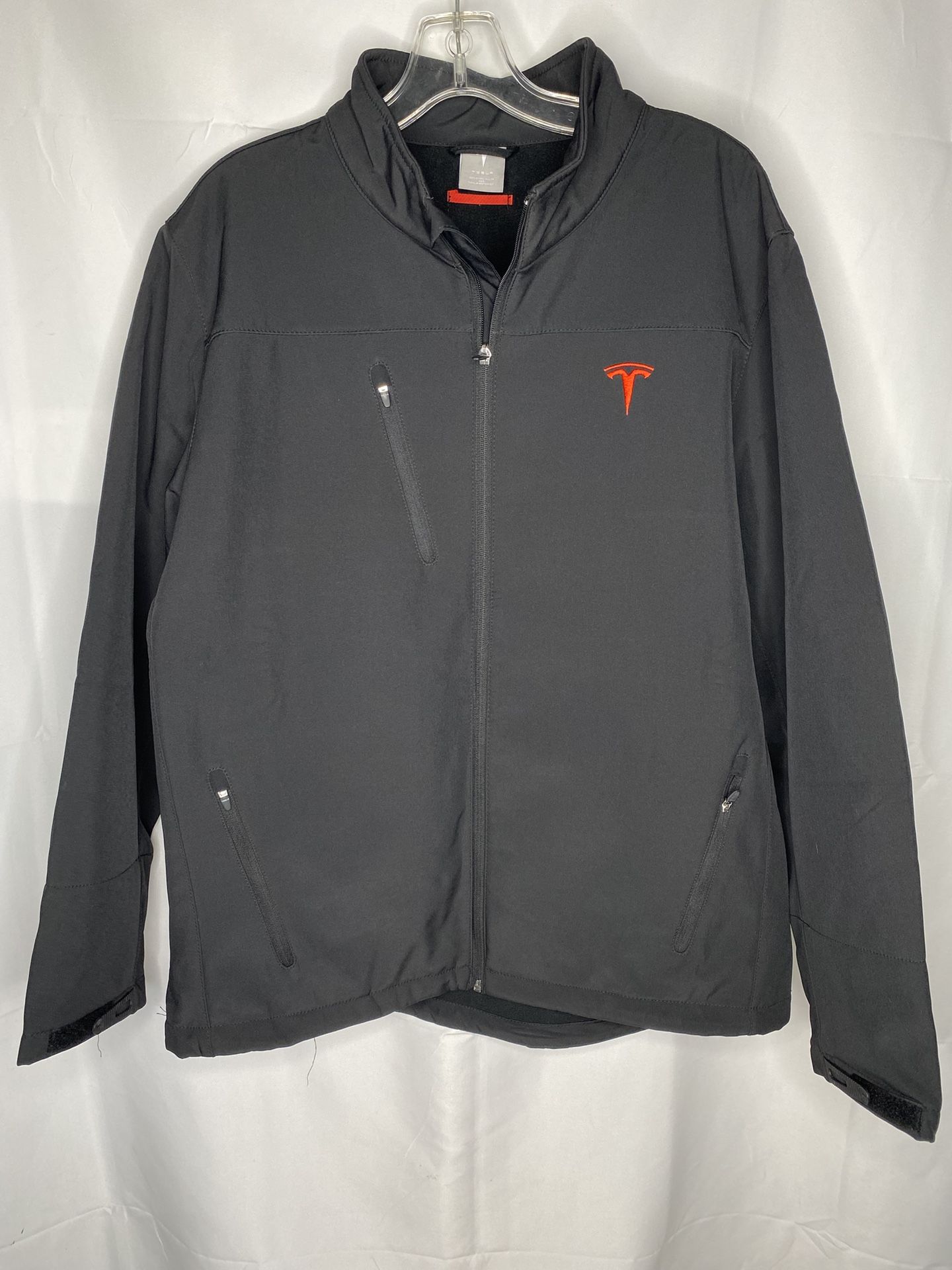 Tesla Motors Softshell Jacket Black 7853 Embroidered Logo Men’s Large Full Zip