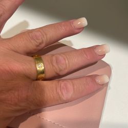 Cartier  Love Ring Classic Model With 3 Diamonds  Size 10