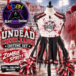 Undead Cheerleader Zombie Costume Set