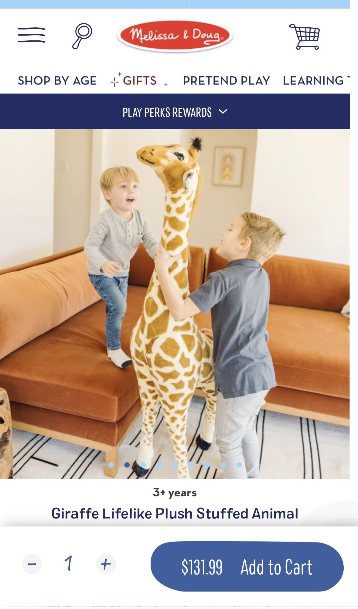 Melissa & Doug Giant Giraffe - Lifelike Stuffed Animal