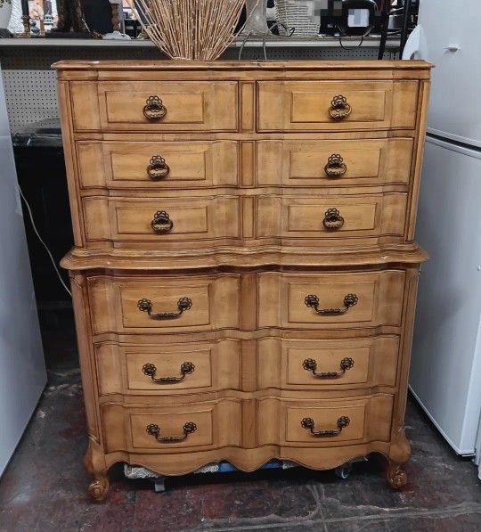 Vintage Rustic French 7-drawer Chest Dresser