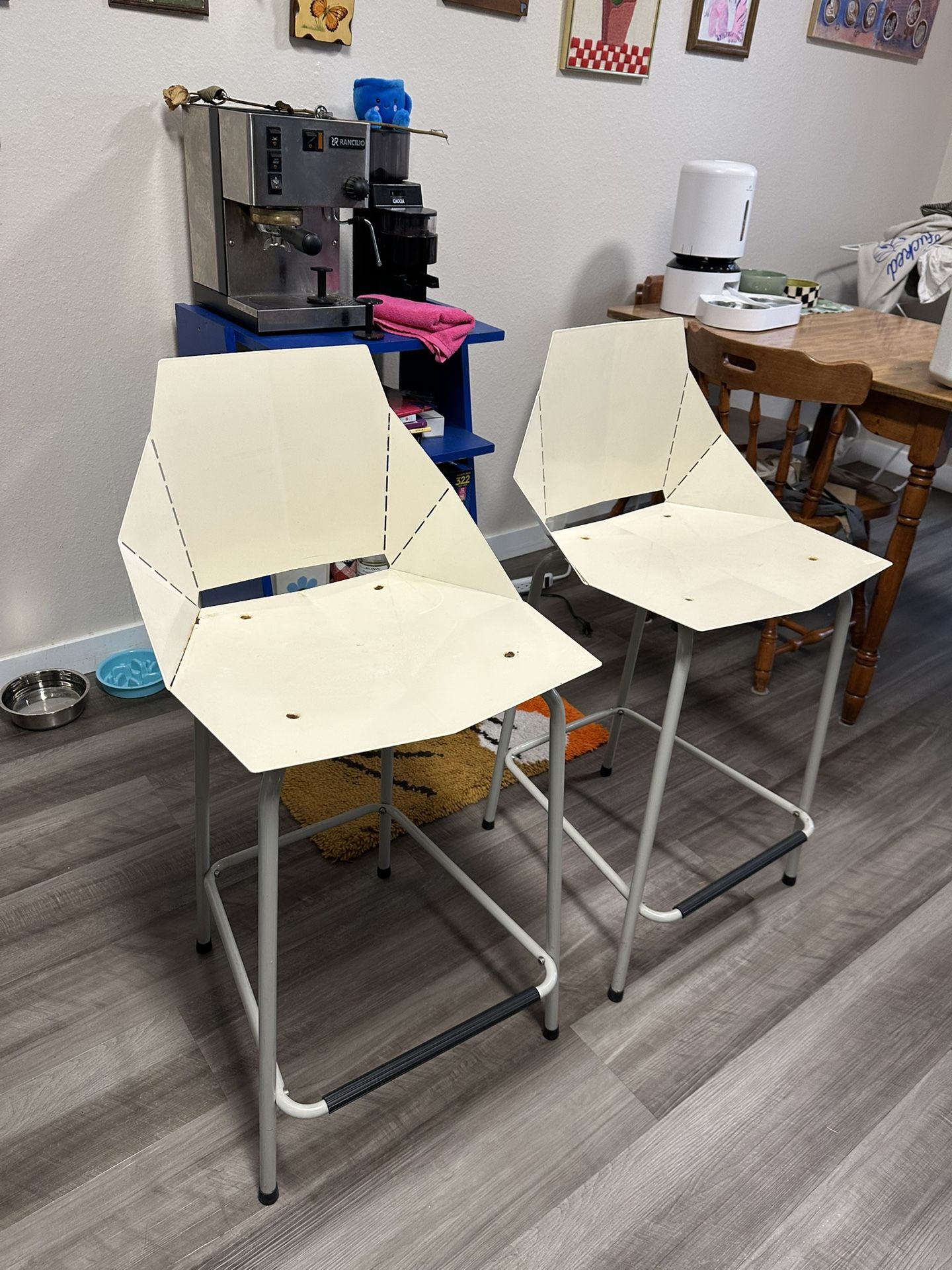 Real Good Metal Counter Stool White x2