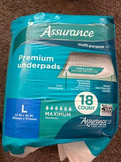 Assurance Premium Underpads Large 18 Count