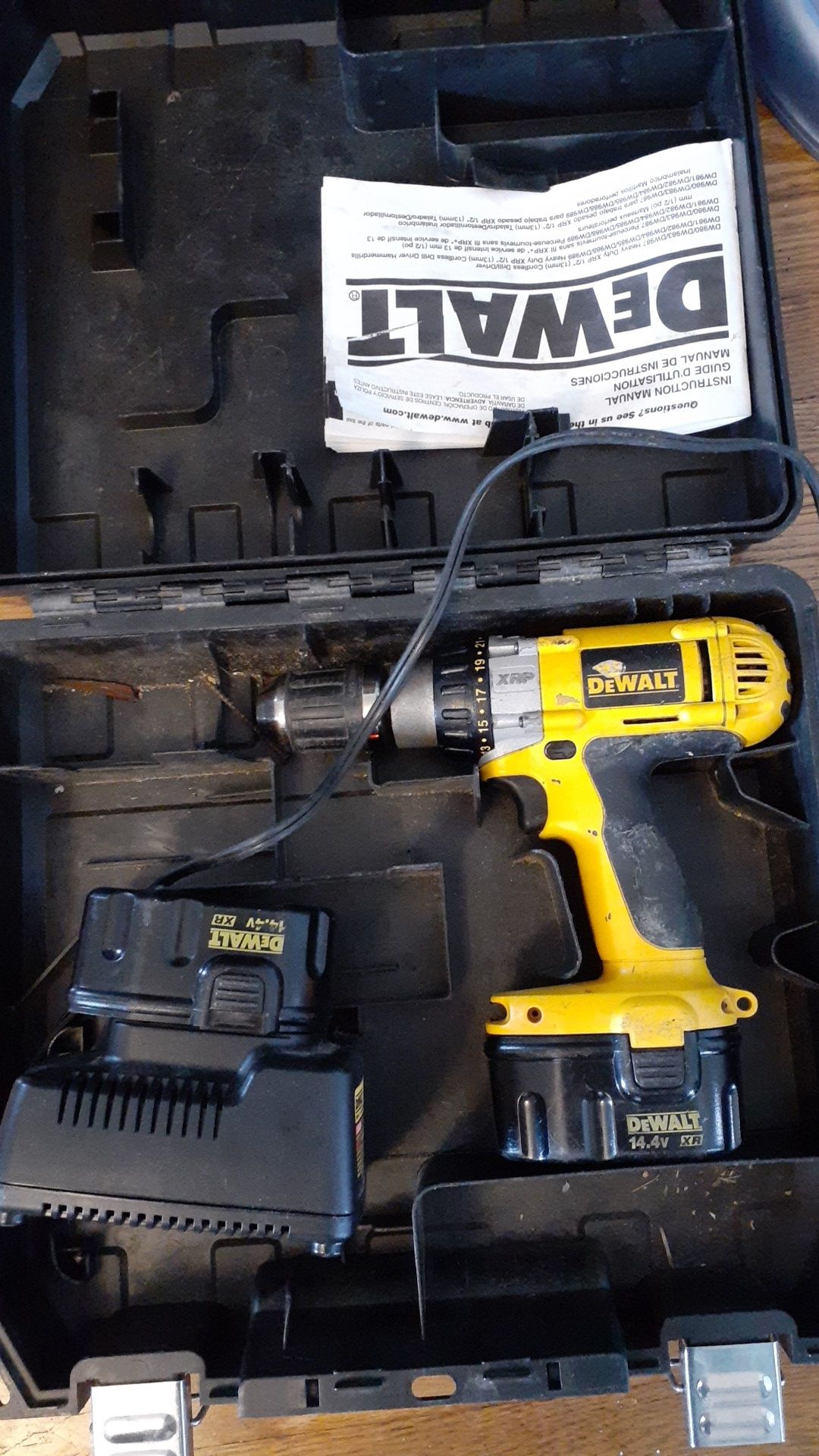 DeWalt Drill, charger and two batteries OBO