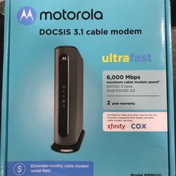 Motorola MB8600 DOCSIS 3.1 Cable Modem - Approved For Comcast Xfinity, Cox, And Charter Spectrum, Supports Cable Plans Up To 1000 Mbps