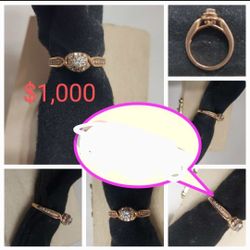 Rose Gold Ring With Dimon 