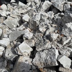 Concrete crushed with stones