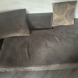 Brown Suede Couches/ Left Side Sectional (L) Shaped Couch