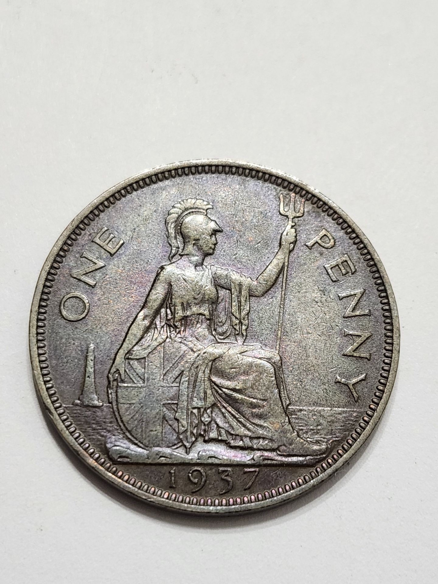1937 Large One Penny Antique Coin