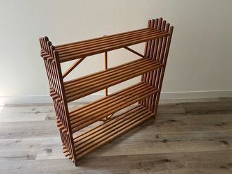 Vintage MCM Slatted Bookcase