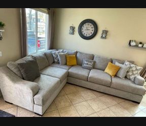 Beautiful sectional couch with deep seating from Jerome’s