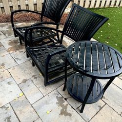 Outdoor Rocking Arm Chair- Set Of 2 With Table