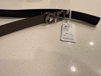 Salvatore Ferragamo Men’s Reversible Belt Black/Gray Size 105 Buckle Logo