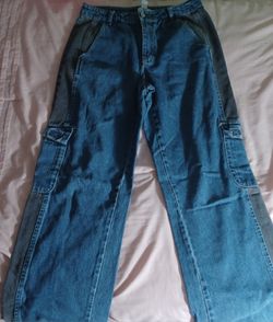 Blue and Gray cargo pants for streetwear
