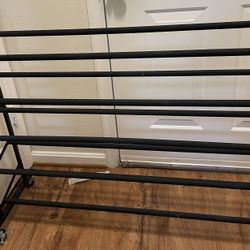 Excellent 5 Tier rubberized Steel shoe rack Footwear With wheel Lock