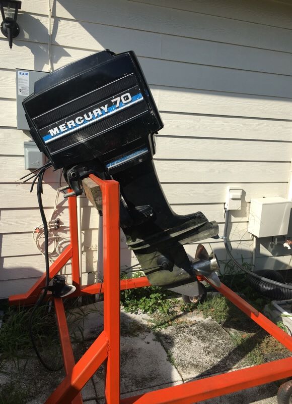 Mercury 70 hp outboard with heavy duty engine stand for Sale in
