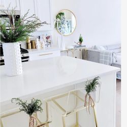 CB2 Clear Acrylic Counter Stool With Gold Legs